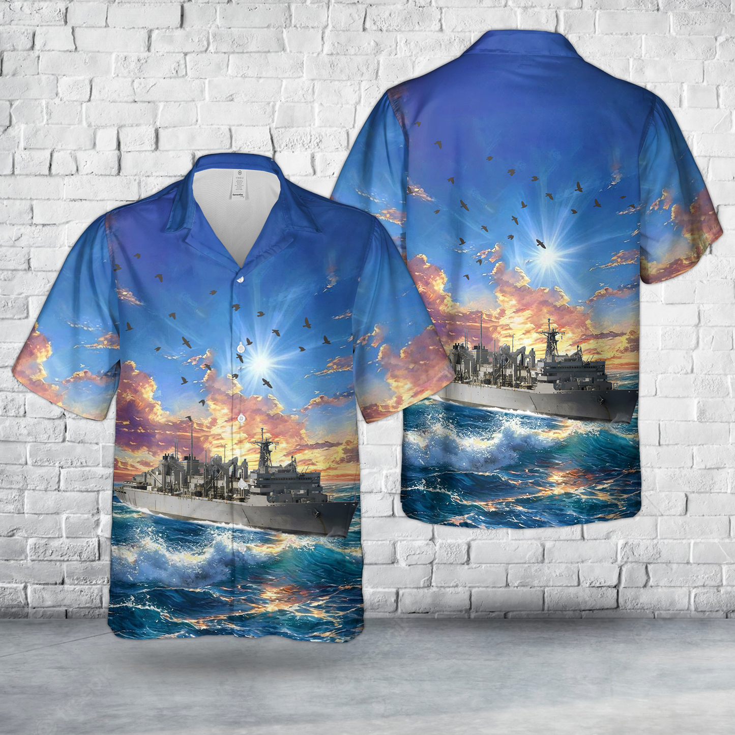 US Navy USNS Rainier (T-AOE-7) Supply-class fast combat support ships Hawaiian Shirt
