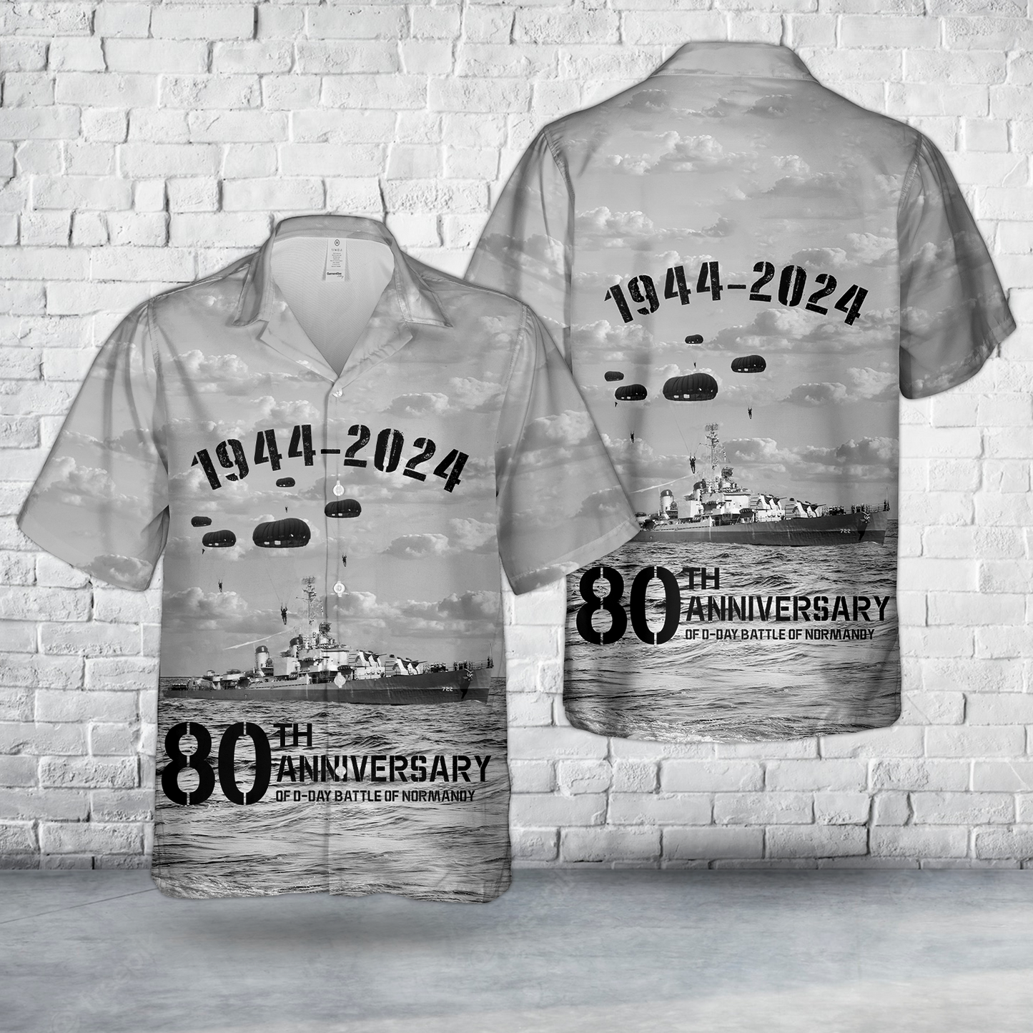 US Navy USS Barton (DD-722) In Omaha Beach Hawaiian Shirt