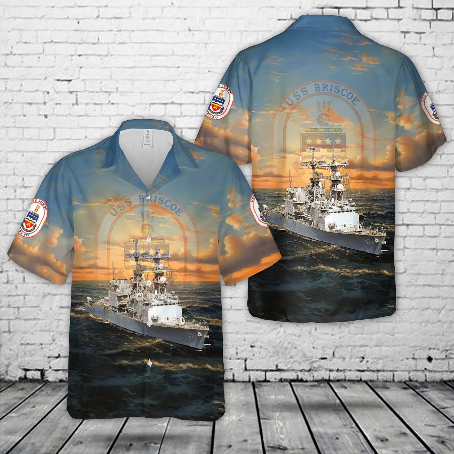 US Navy USS Briscoe (DD-977) Hawaiian Shirt