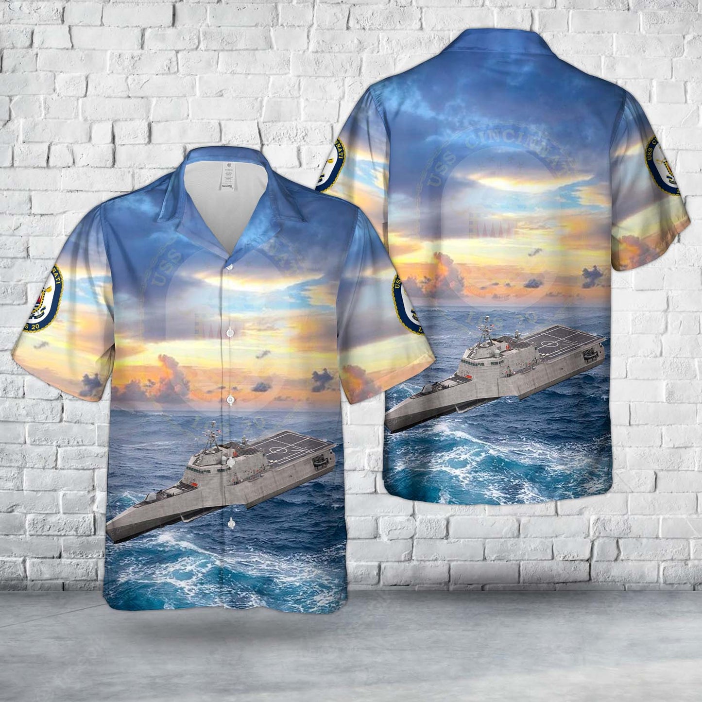 US Navy USS Cincinnati (LCS-20) Independence-class littoral combat ship Hawaiian Shirt