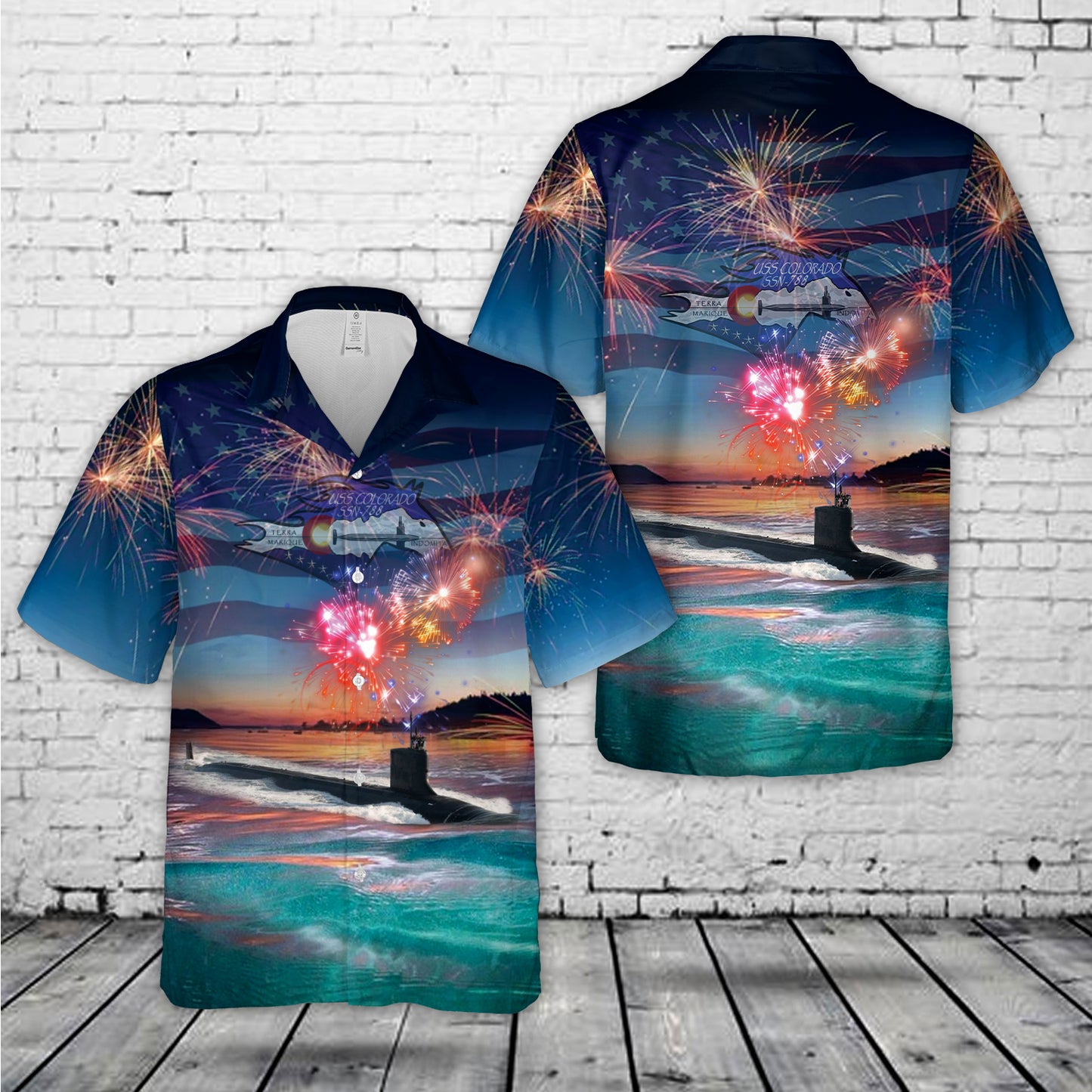 US Navy USS Colorado (SSN-788), 4th Of July Hawaiian Shirt