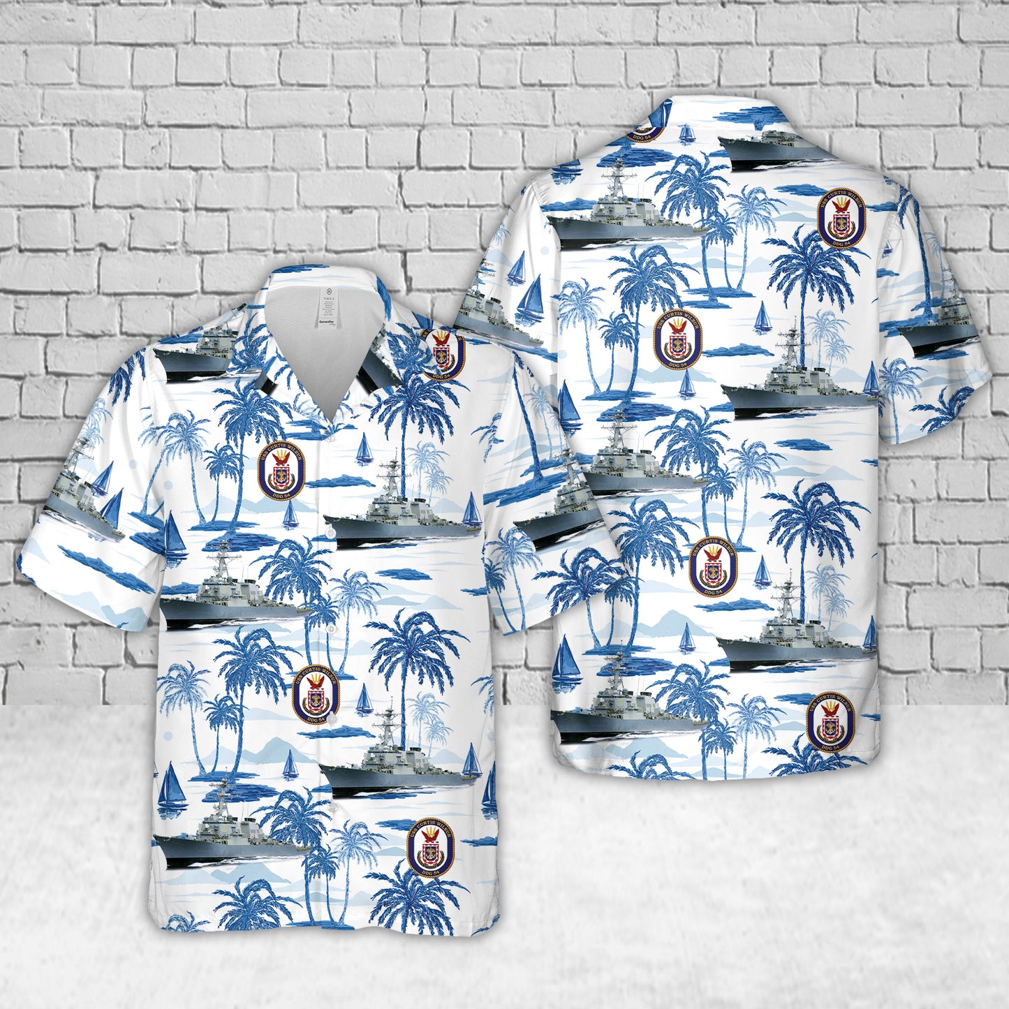 US Navy USS Curtis Wilbur (DDG-54) Arleigh Burke-class guided missile destroyer Hawaiian Shirt