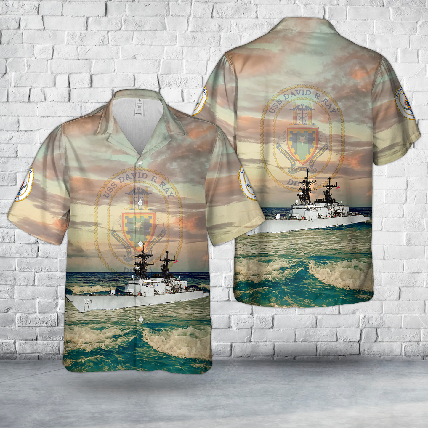 US Navy USS David R. Ray (DD-971) Hawaiian Shirt