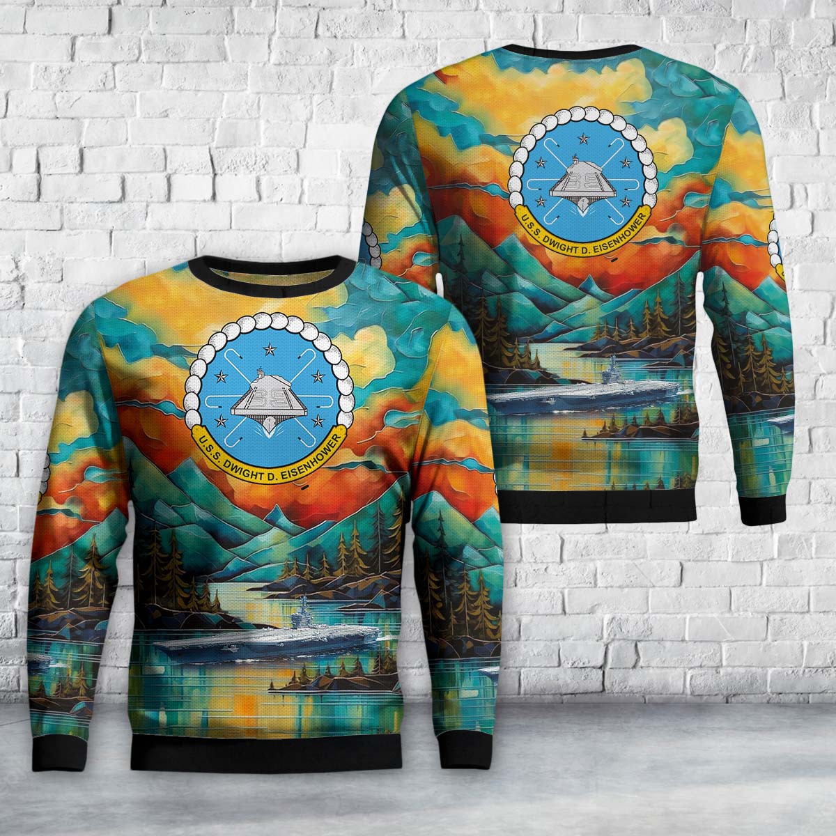 US Navy USS Dwight D. Eisenhower (CVN-69) Christmas Sweater