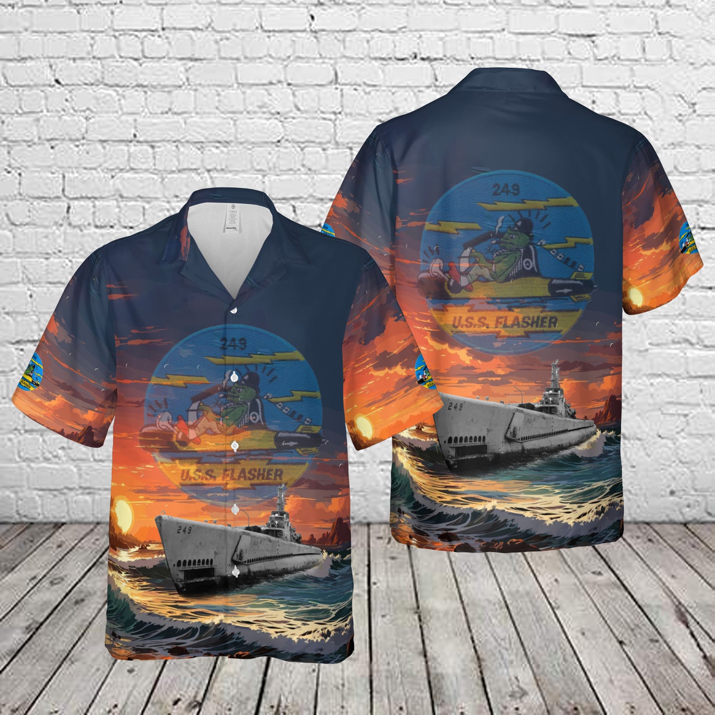 US Navy USS Flasher (SS-249) Gato-class submarine In WWII Hawaiian Shirt
