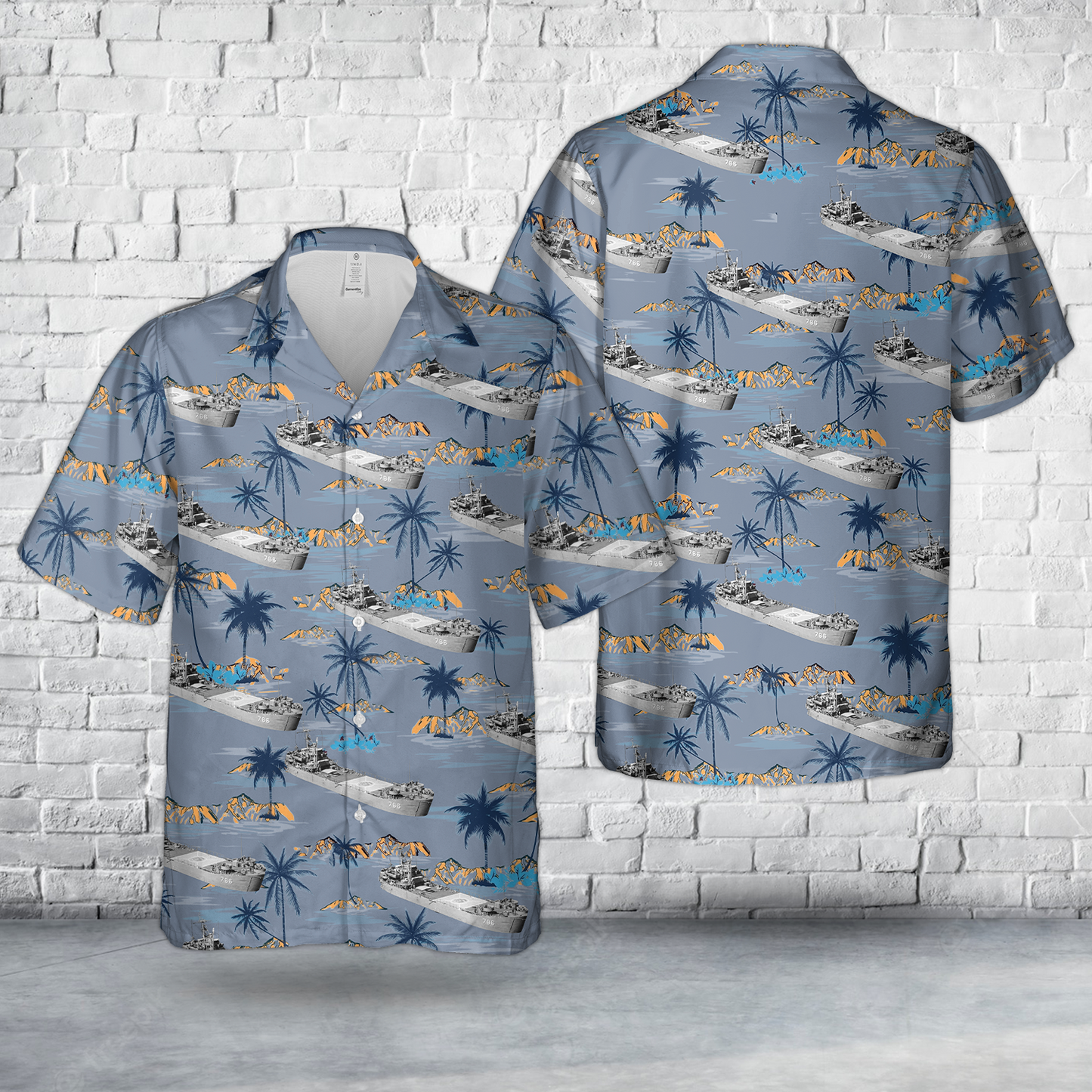 US Navy USS Garrett County (AGP 786) Hawaiian Shirt