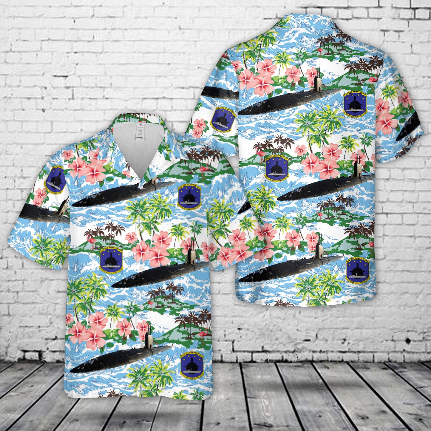 US Navy USS Hampton (SSN-767) Hawaiian Shirt