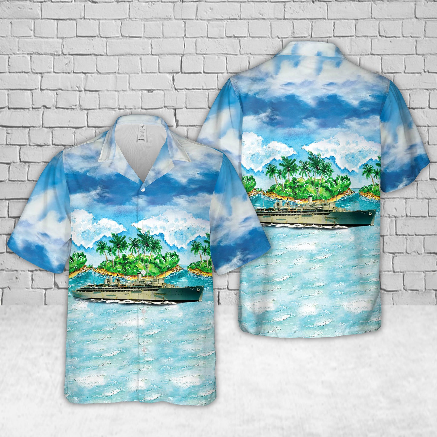 US Navy USS Hector (AR-7) Hawaiian Shirt