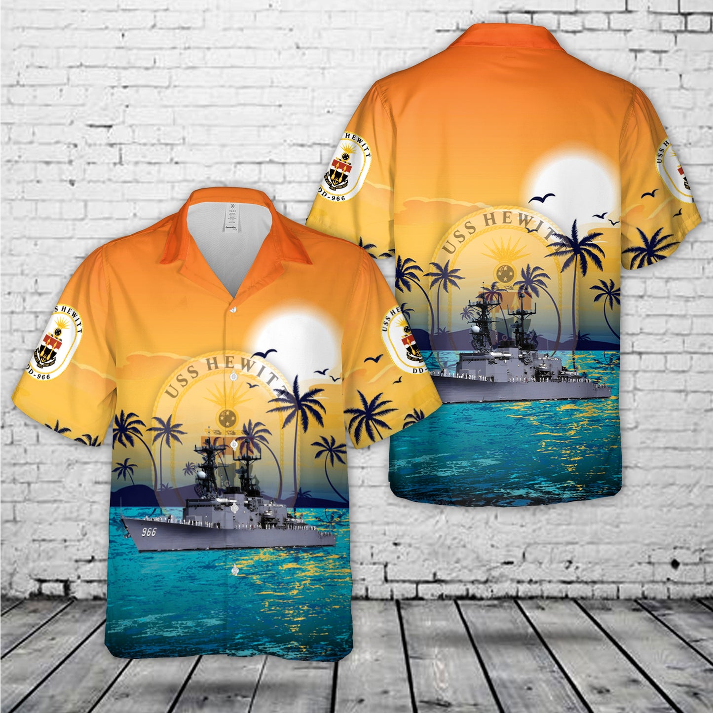 US Navy USS Hewitt (DD-966) Hawaiian Shirt