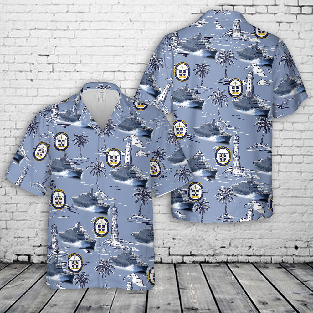 US Navy USS Indianapolis (LCS-17) Freedom-class littoral combat ship Hawaiian Shirt