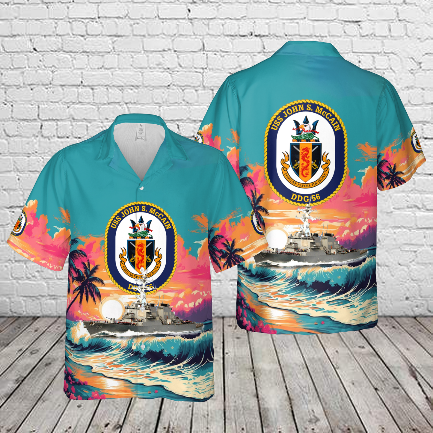 US Navy USS John S. McCain (DDG-56) Arleigh Burke-class destroyer Hawaiian Shirt