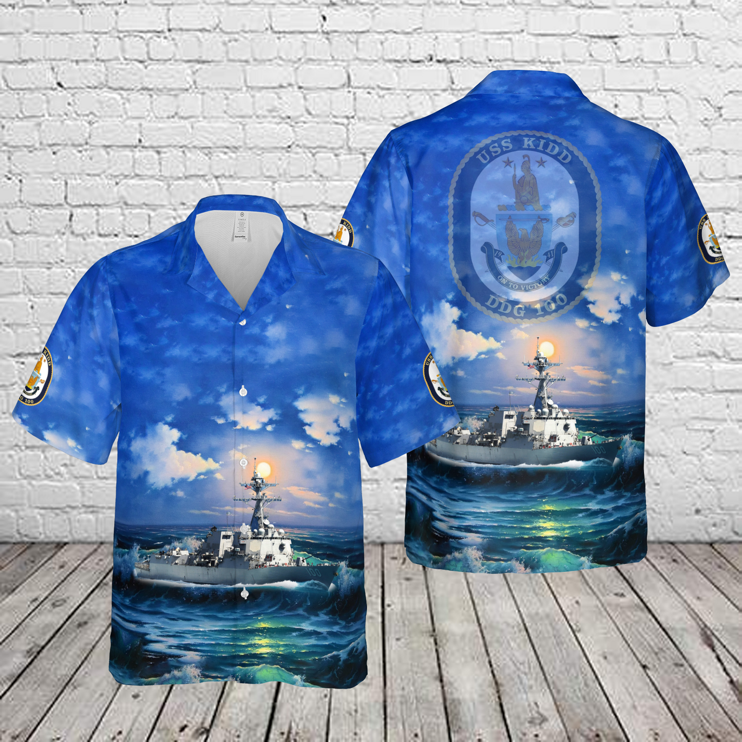 US Navy USS Kidd (DDG-100) Hawaiian Shirt