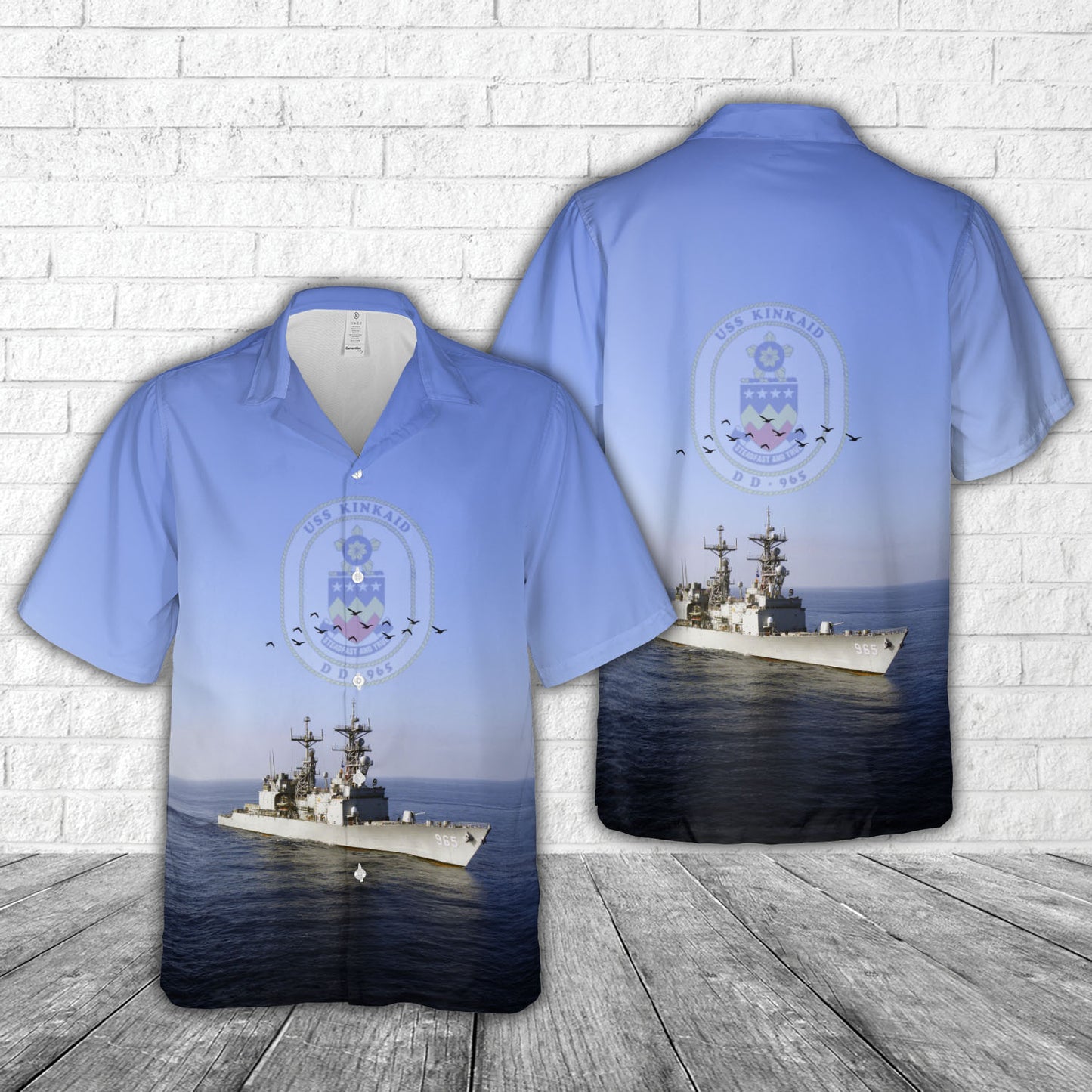 US Navy USS Kinkaid (DD-965) Hawaiian Shirt