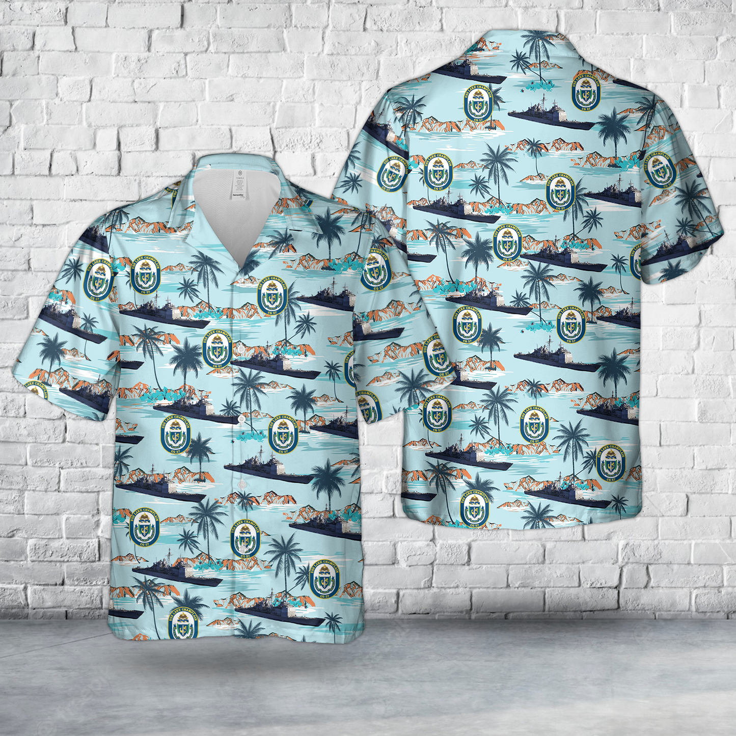 US Navy USS Lake Champlain (CG-57) Hawaiian Shirt