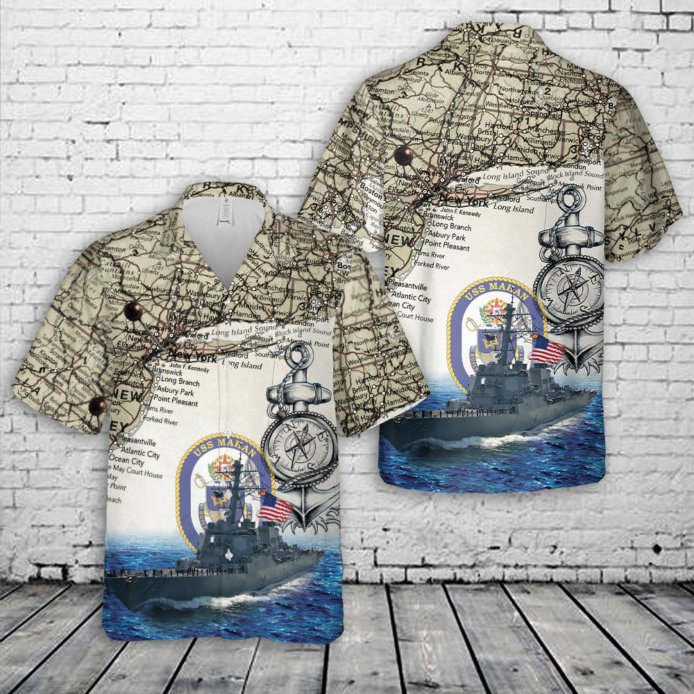 US Navy USS Mahan (DDG-72) Hawaiian Shirt