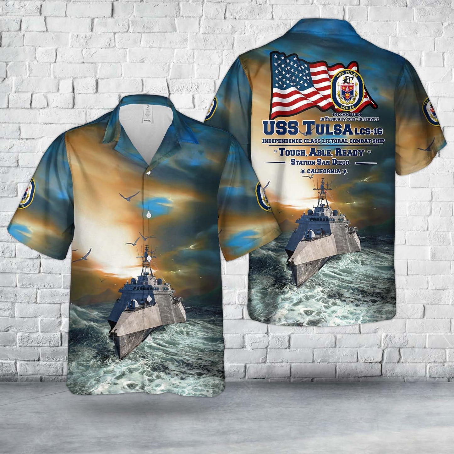 US Navy USS Tulsa (LCS-16) Independence-class littoral combat ship Hawaiian Shirt