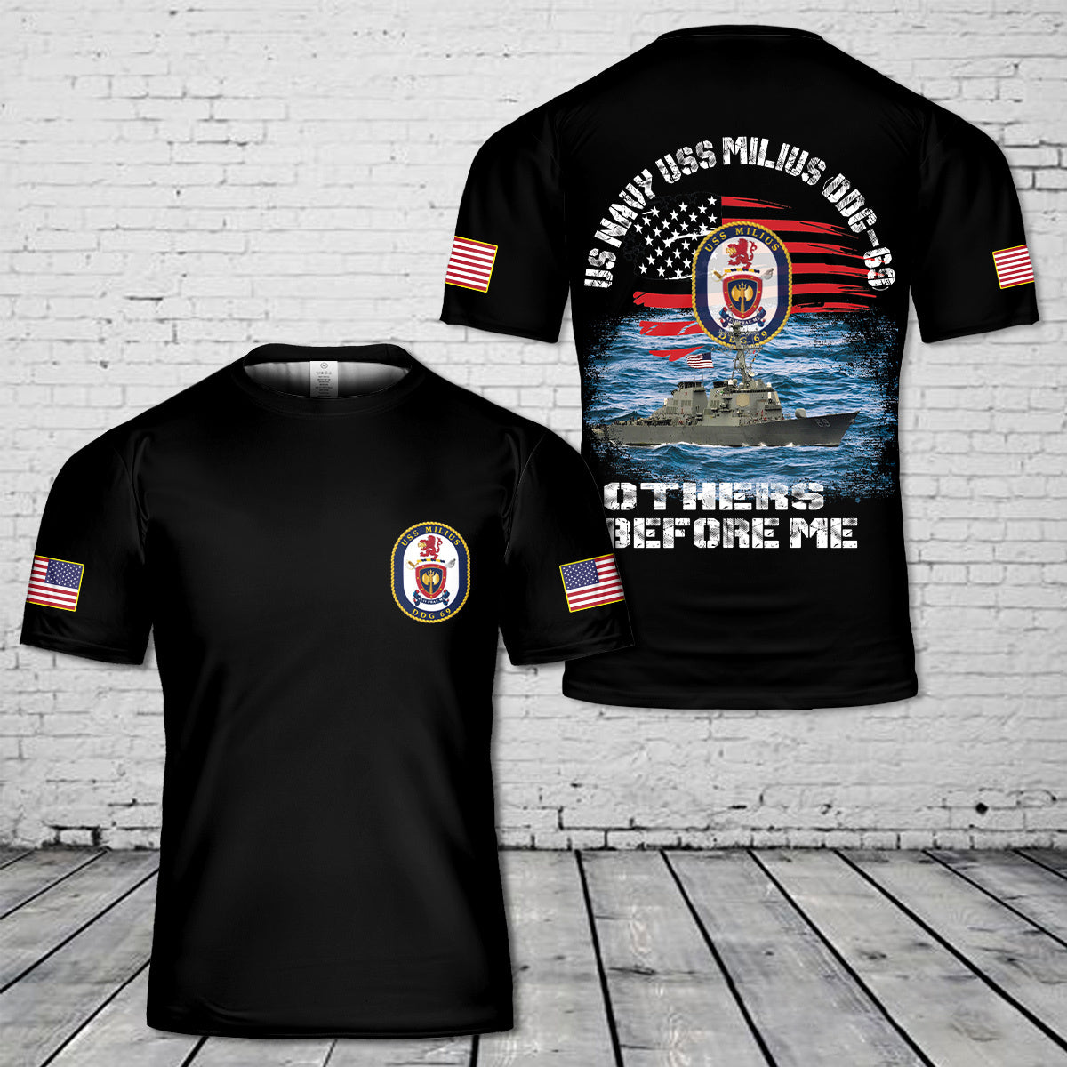 US Navy USS Milius (DDG-69) 3D T-Shirt