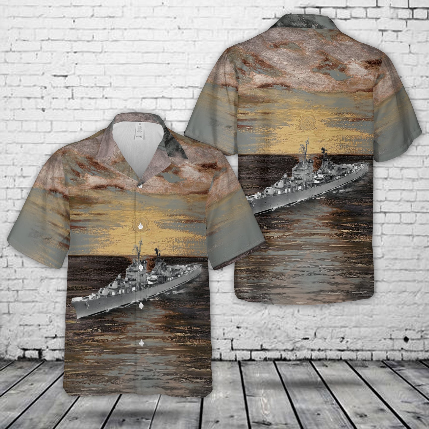 US Navy USS Norfolk (DL-1) Hawaiian Shirt