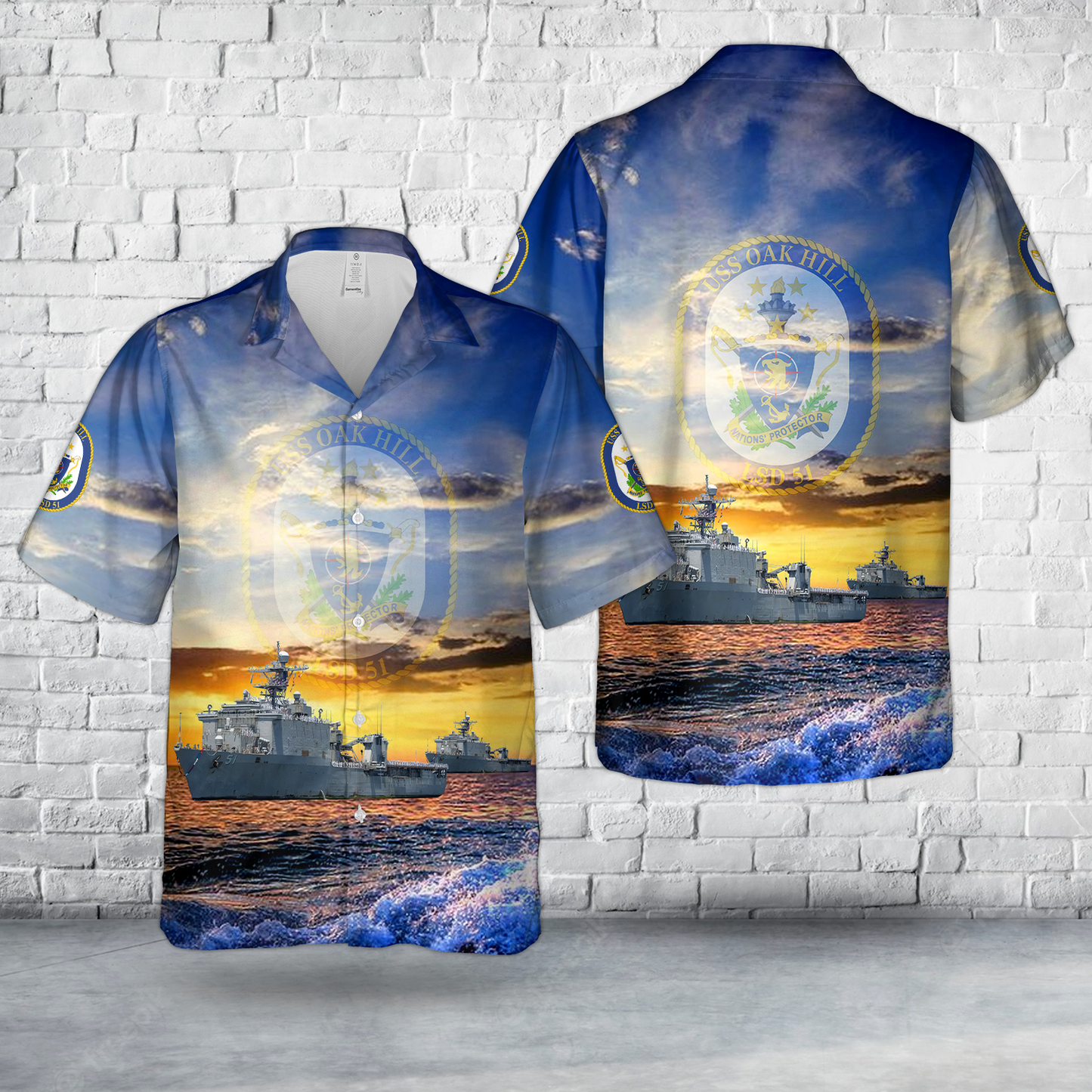 US Navy USS Oak Hill (LSD-51) Hawaiian Shirt