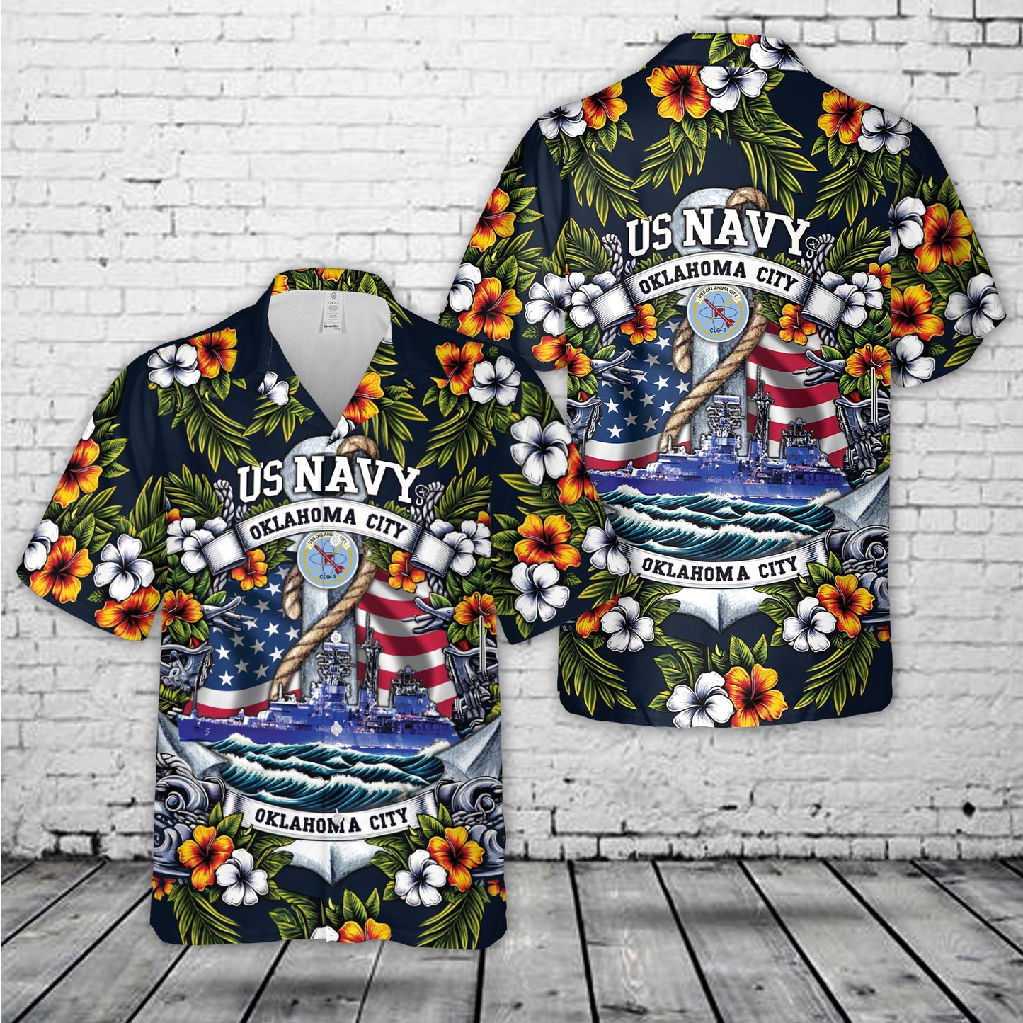 US Navy USS Oklahoma City (CL-91/CLG-5/CG-5) Hawaiian Shirt