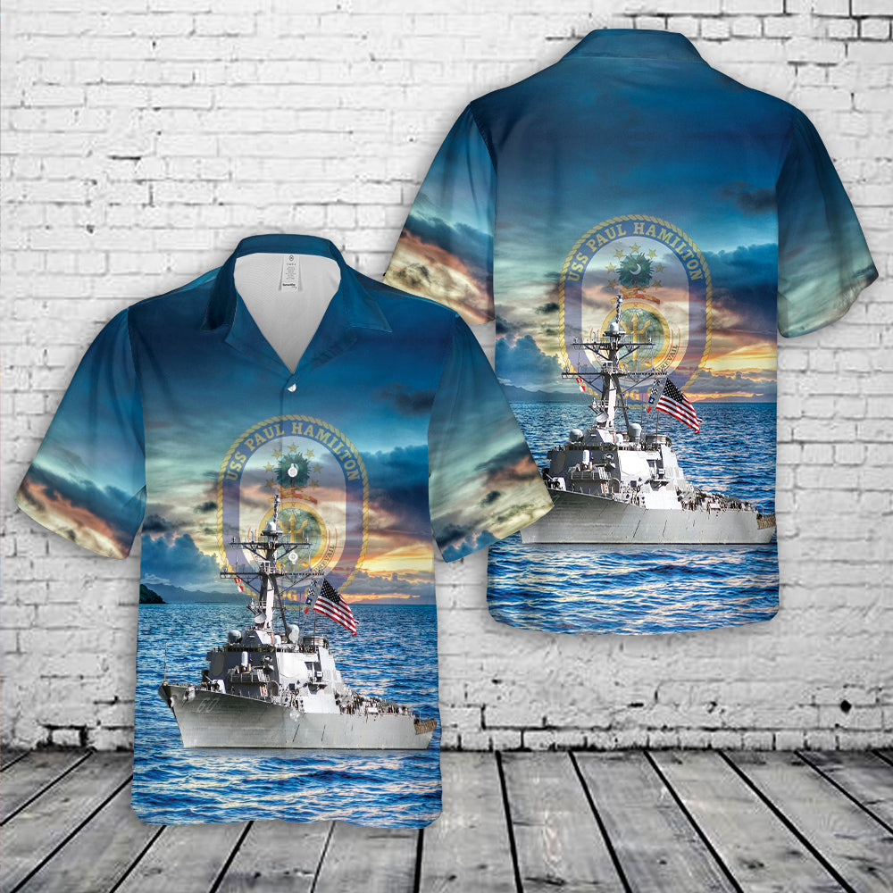 US Navy USS Paul Hamilton (DDG-60) Hawaiian Shirt