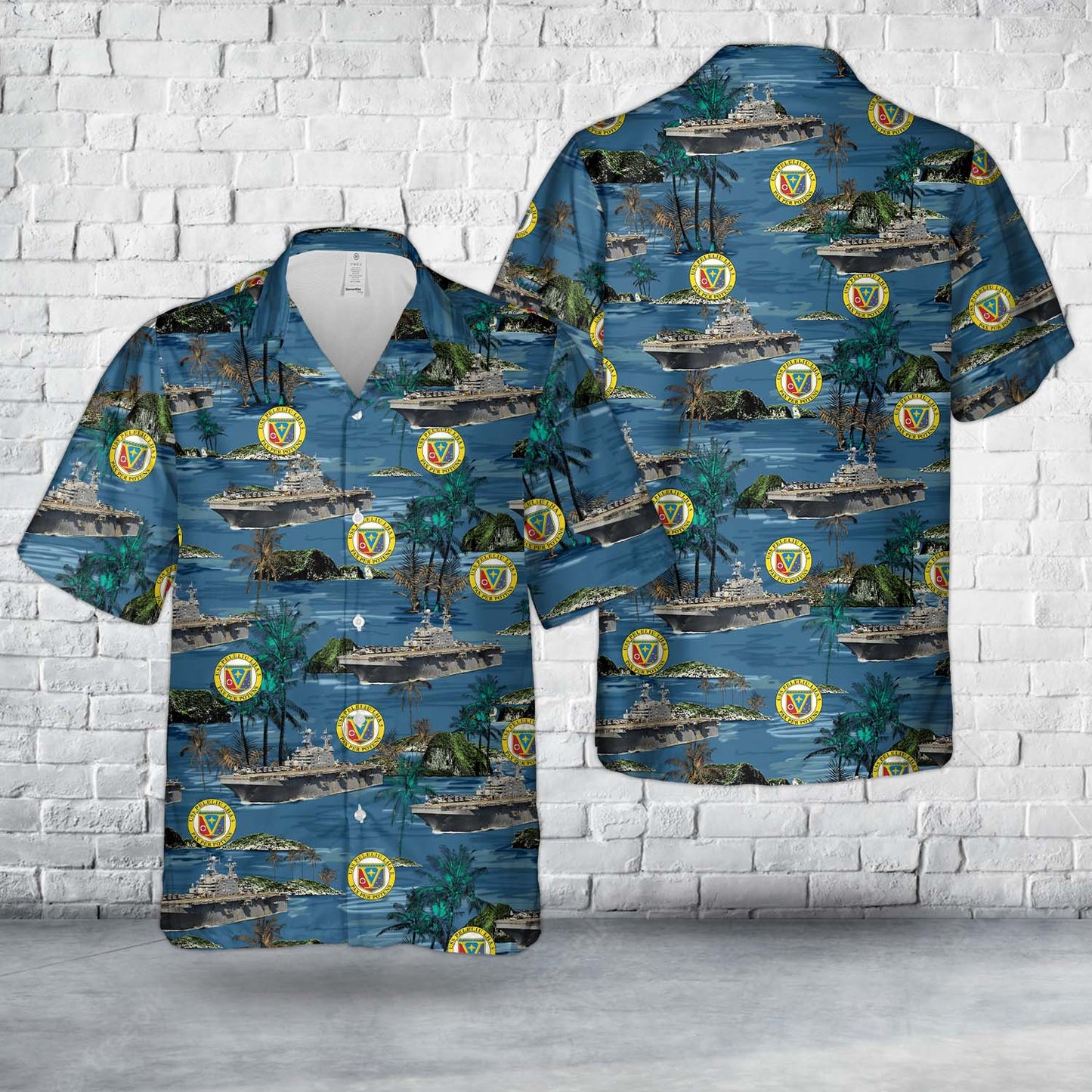 US Navy USS Peleliu (LHA-5) Tarawa-class amphibious assault ship Hawaiian Shirt
