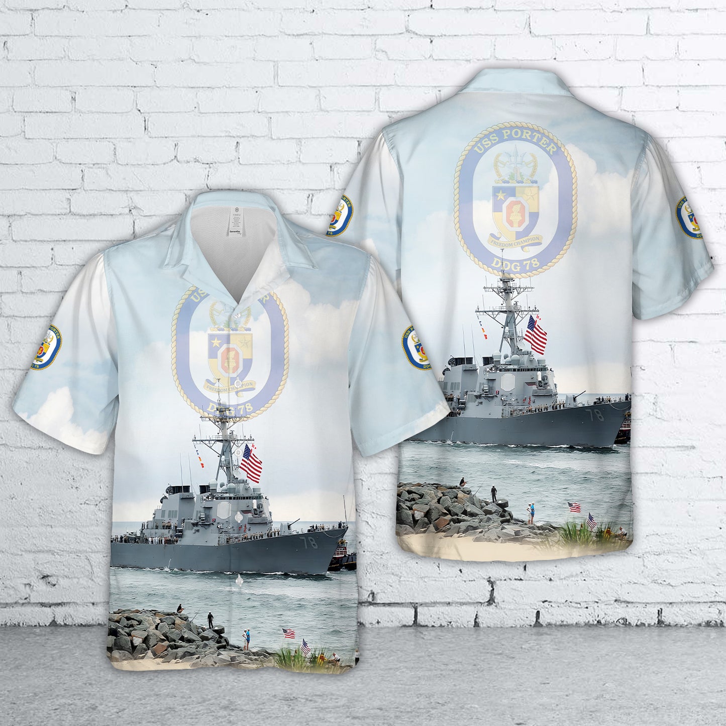 US Navy USS Porter (DDG-78) Hawaiian Shirt