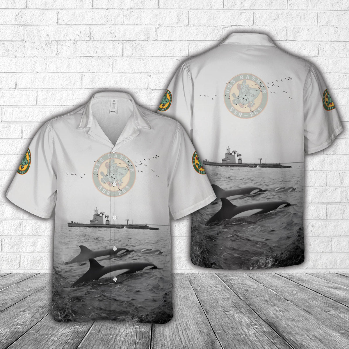 US Navy USS Rasher (SS/SSR/AGSS/IXSS-269) Gato-class submarine In WWII Hawaiian Shirt