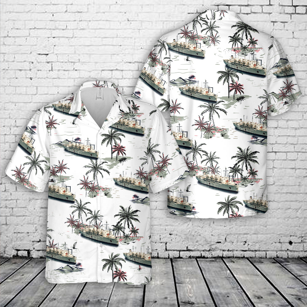 US Navy USS Repose (AH-16) Haven-Class hospital ship Hawaiian Shirt