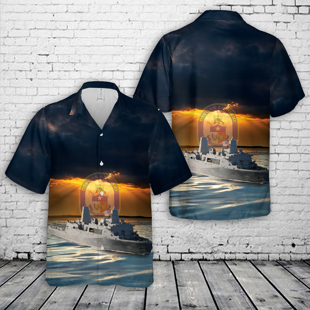 US Navy USS San Antonio Hawaiian Shirt