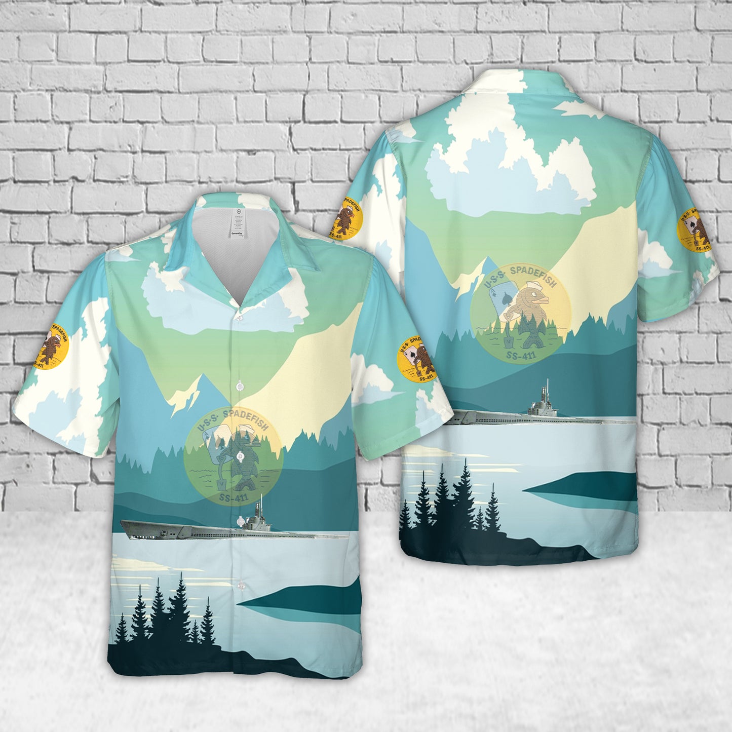 US Navy USS Spadefish (SS/AGSS-411) Balao-class submarine In WWII Hawaiian Shirt