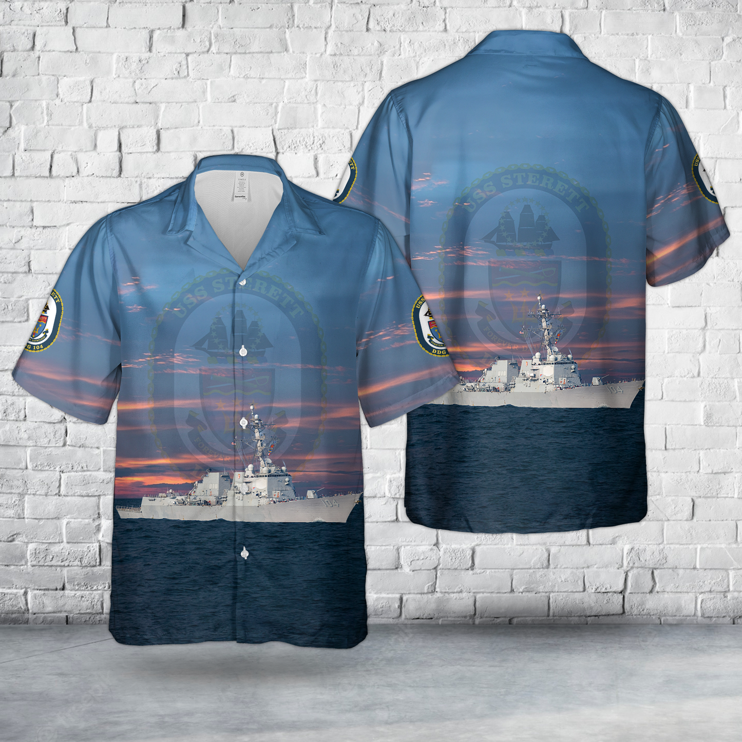 US Navy USS Sterett (DDG-104) Hawaiian Shirt