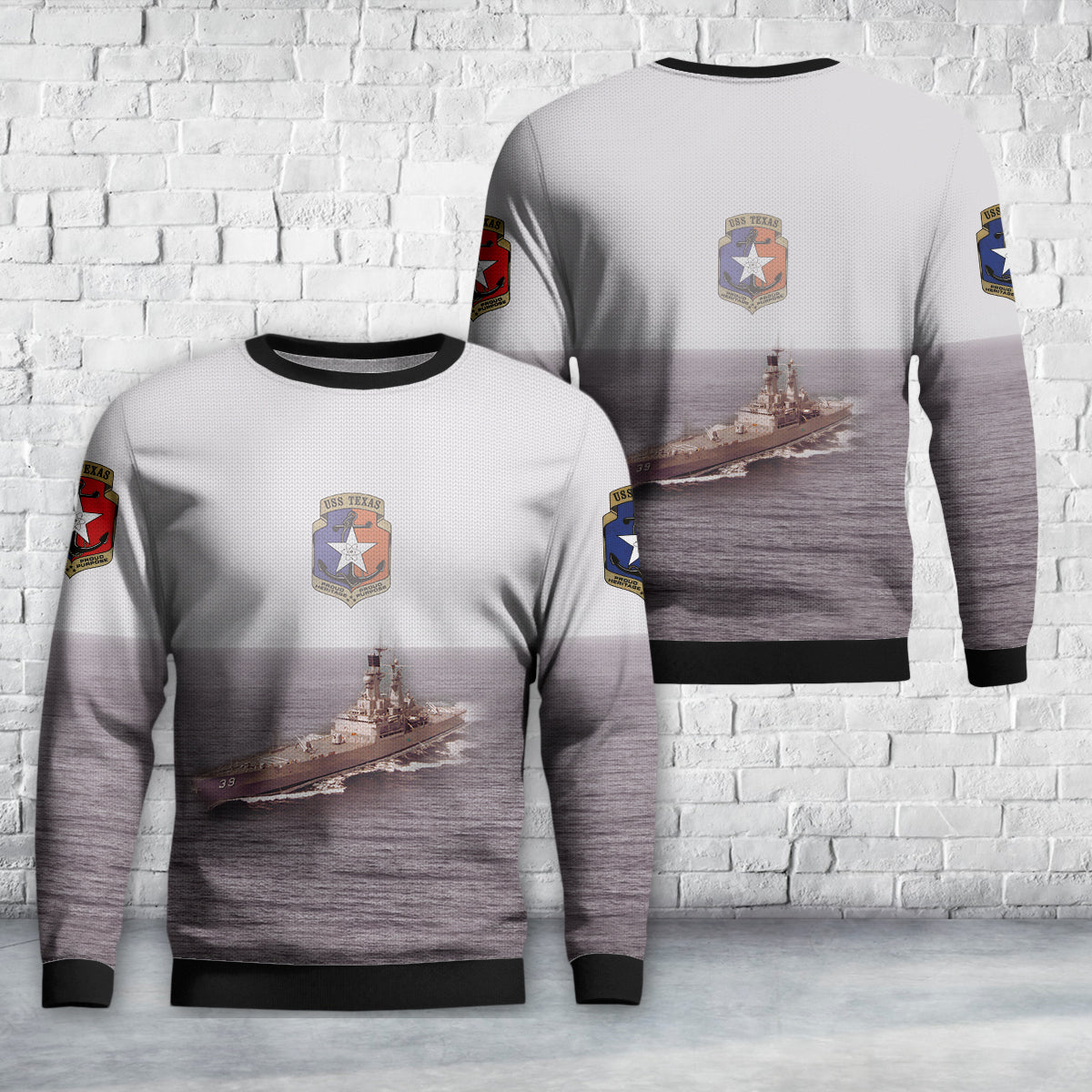 US Navy USS Texas (CGN-39) Christmas Sweater