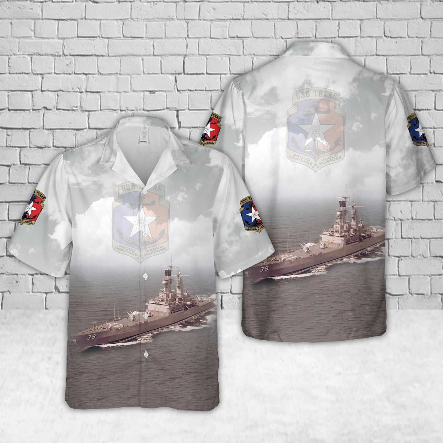 US Navy USS Texas (CGN-39) Hawaiian Shirt