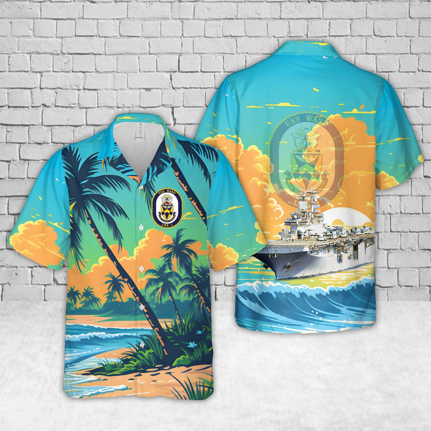 US Navy USS Wasp (LHD-1) Wasp Expeditionary Strike Group Hawaiian Shirt