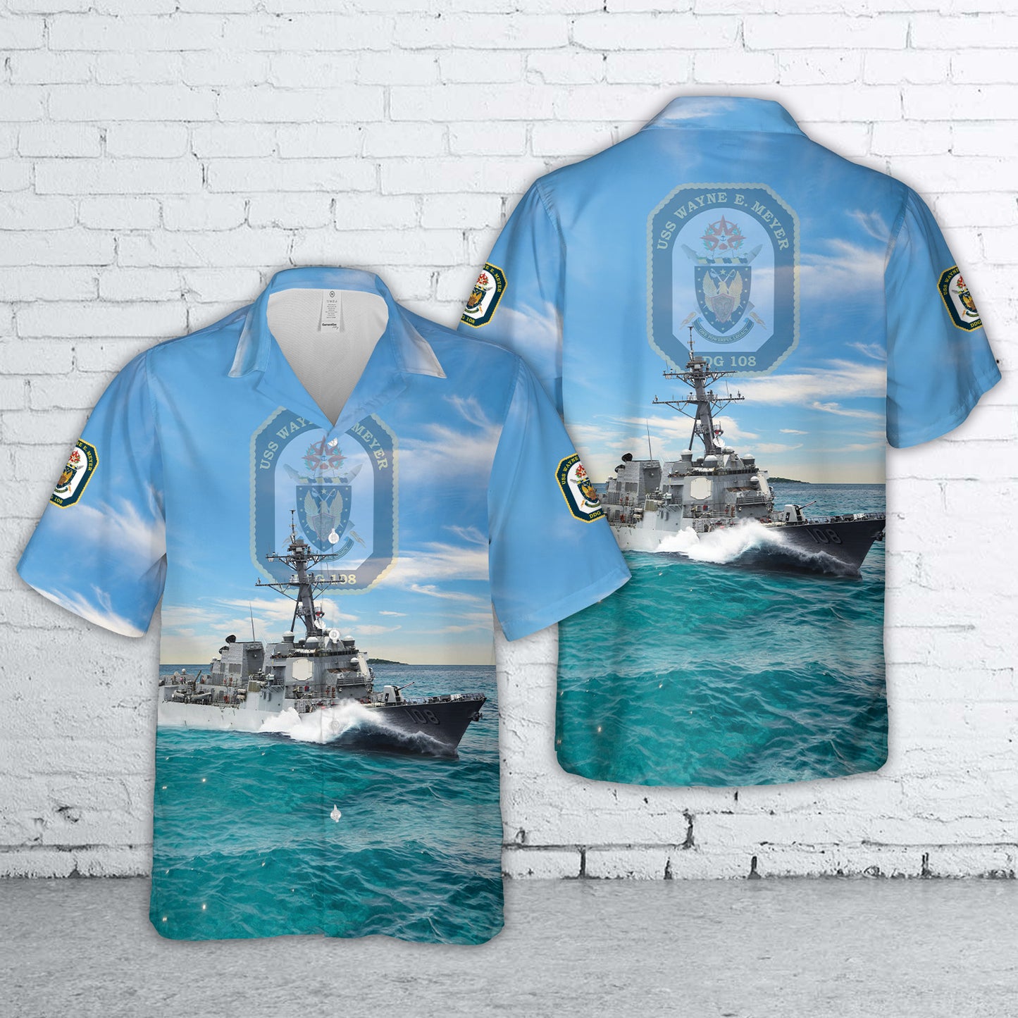 US Navy USS Wayne E. Meyer (DDG-108) Hawaiian Shirt