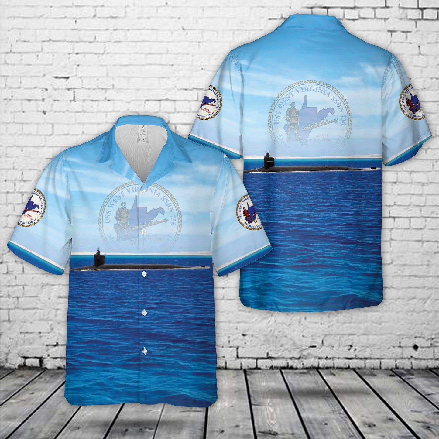 US Navy USS West Virginia (SSBN-736) Ballistic Missile Submarine Hawaiian Shirt