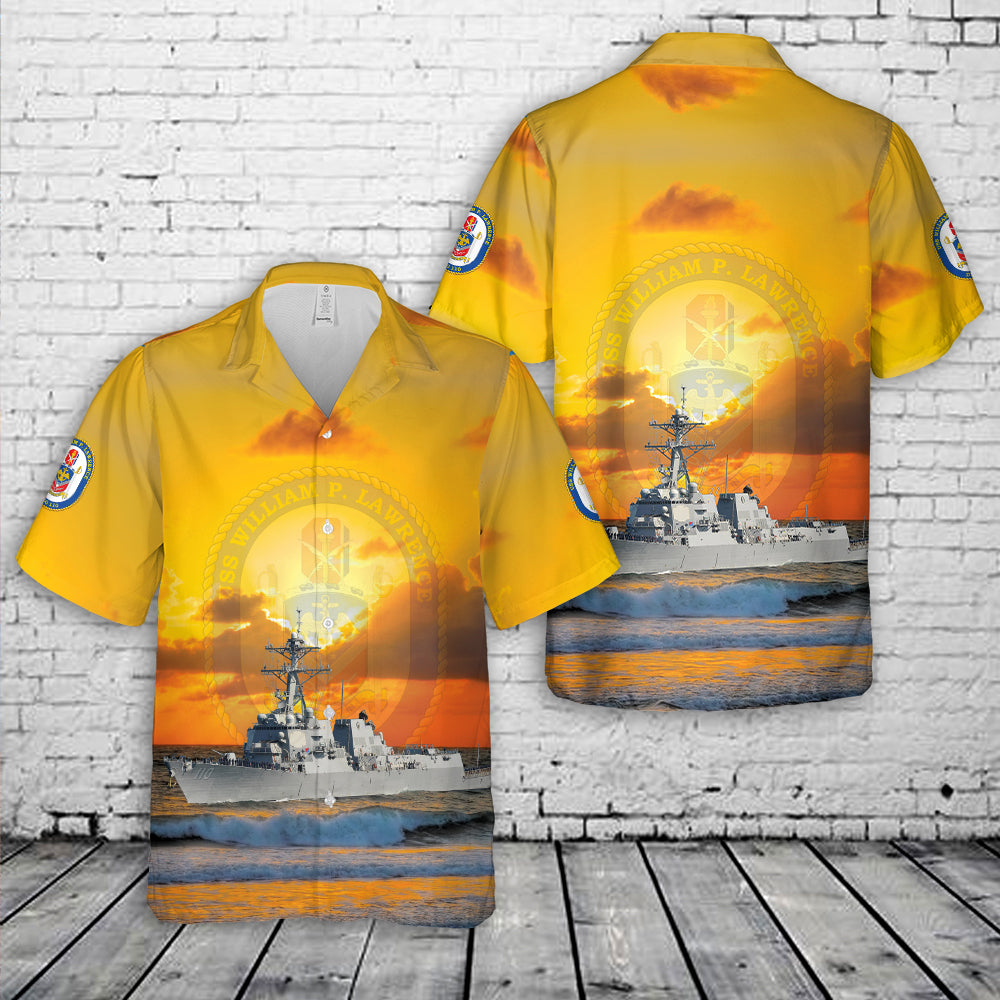 US Navy USS William P. Lawrence (DDG-110) Hawaiian Shirt