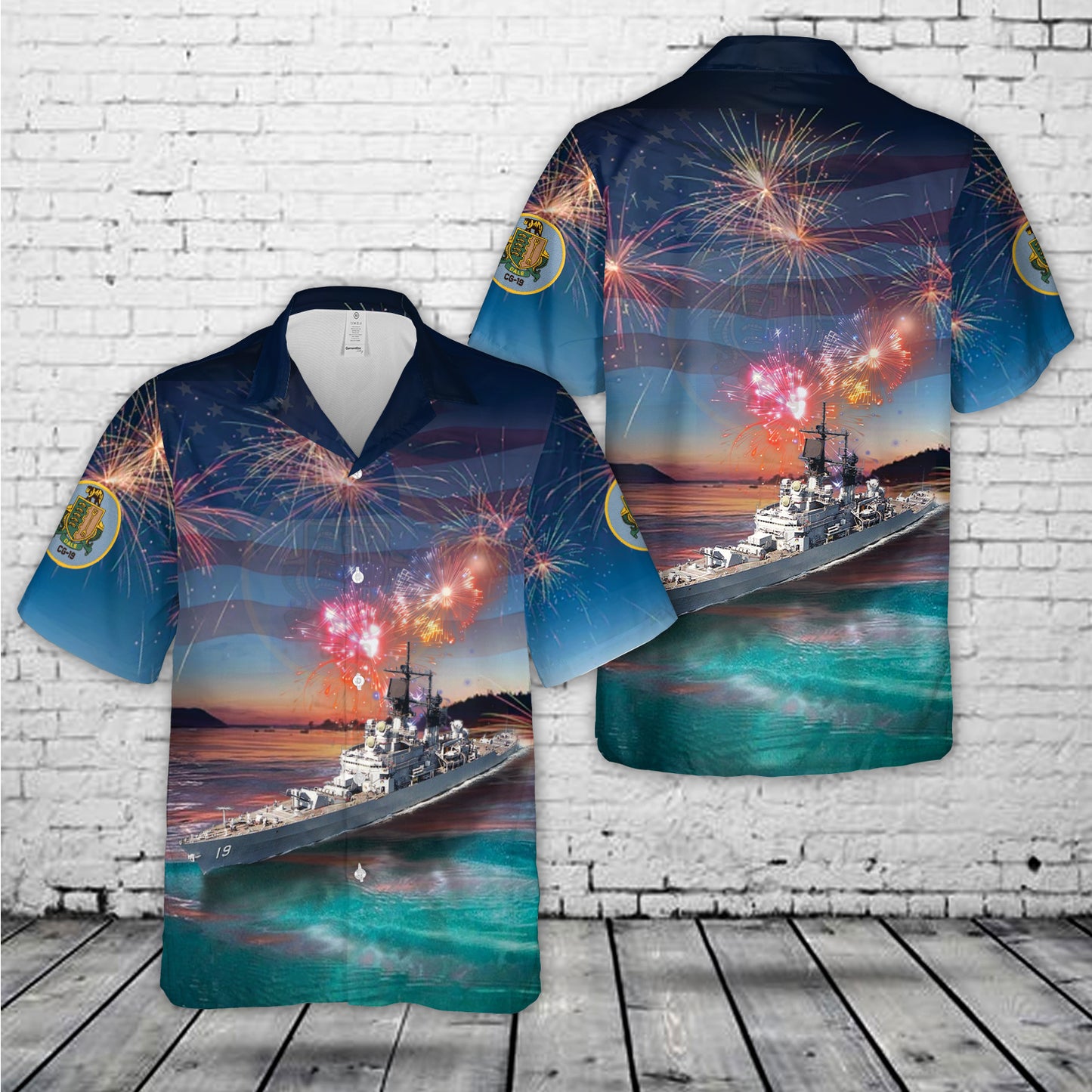 US Navy US Navy USS Dale (DLG-19), 4th Of July Hawaiian Shirt
