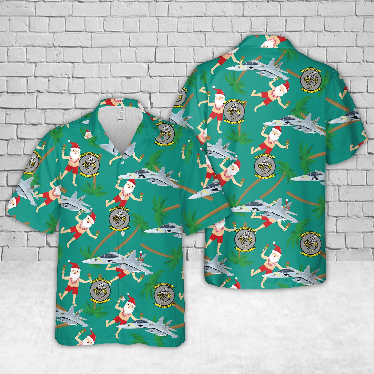 US Navy VAQ-138 Yellowjackets 2020 EA-18G Growler Christmas Hawaiian Shirt