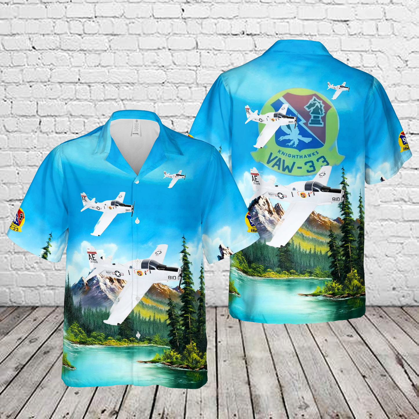 US Navy VAW-33 Nighthawks EA-1F Hawaiian Shirt