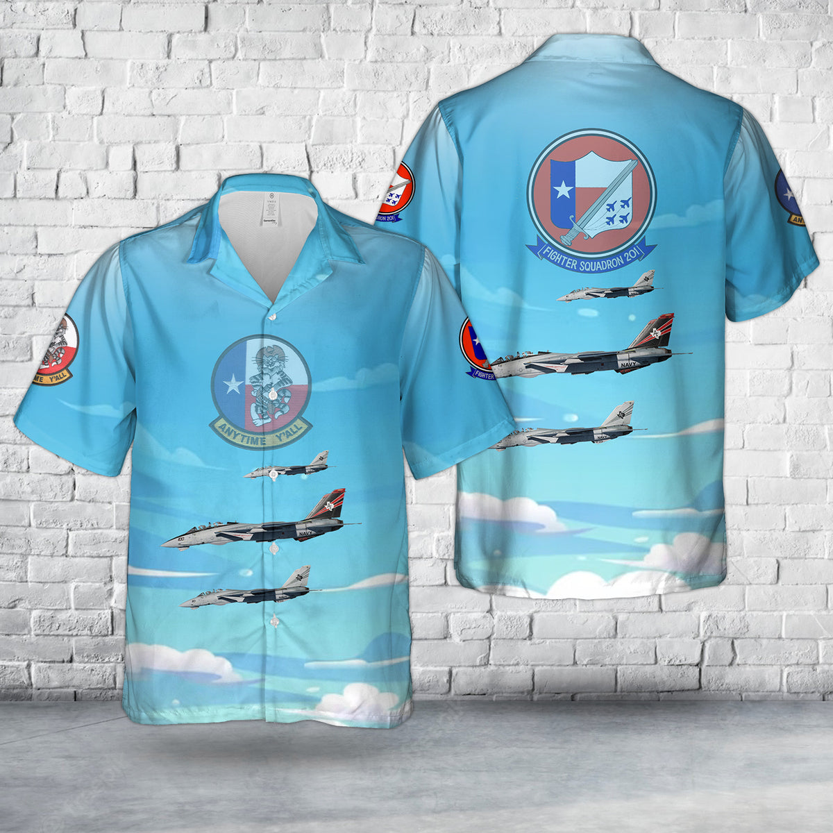 US Navy VF-201 Hunters F-14a Tomcat Hawaiian Shirt