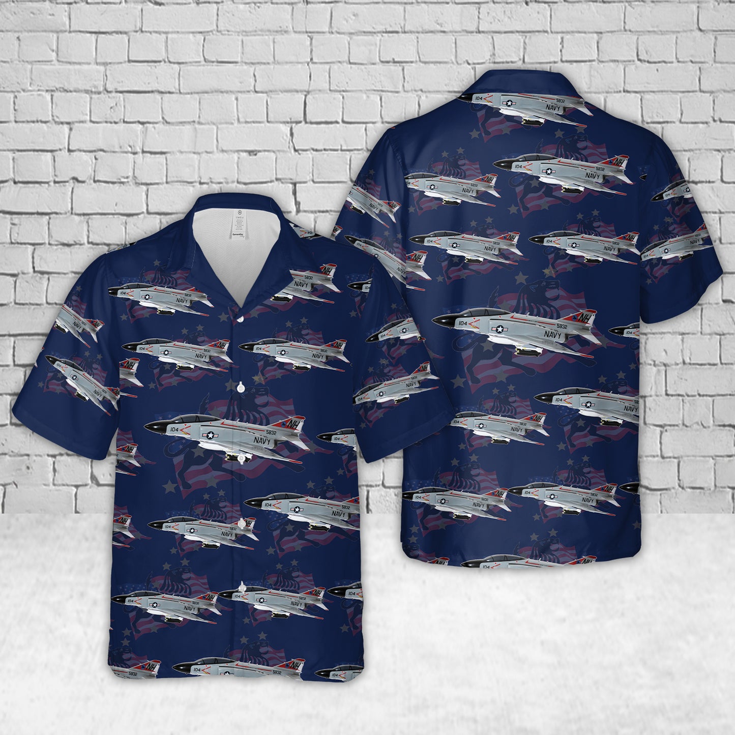 US Navy VF-213 Fighting BlackLions F-4 (1972) Hawaiian Shirt