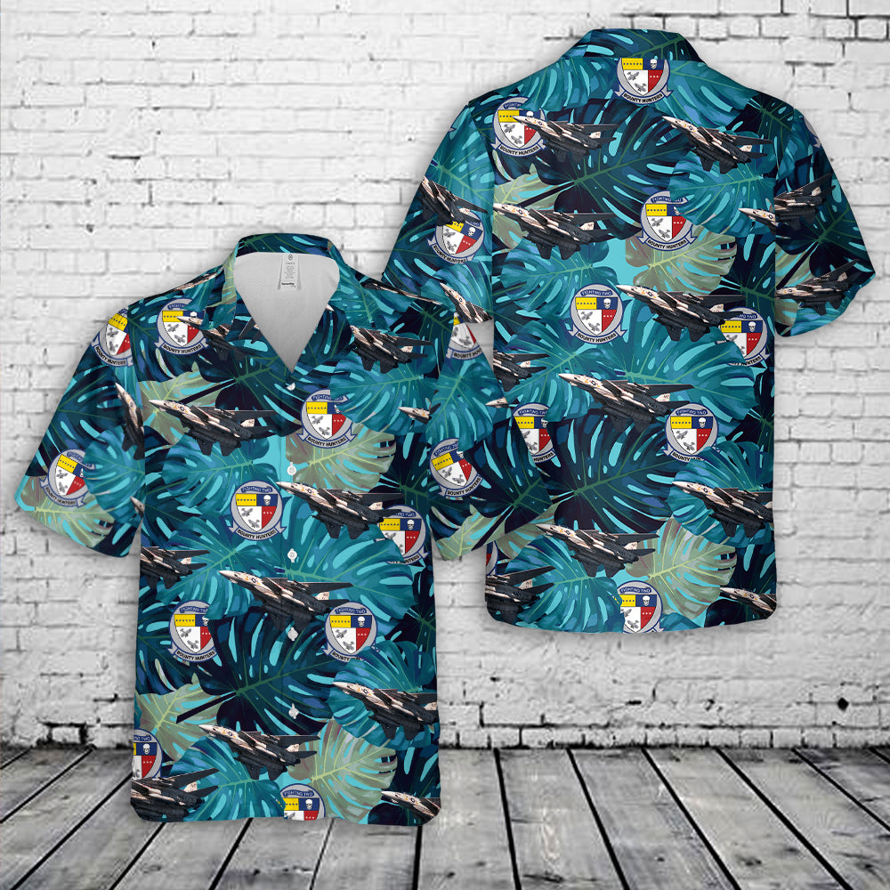 US Navy VF-2 F-14A "The Bounty Hunters" Hawaiian Shirt