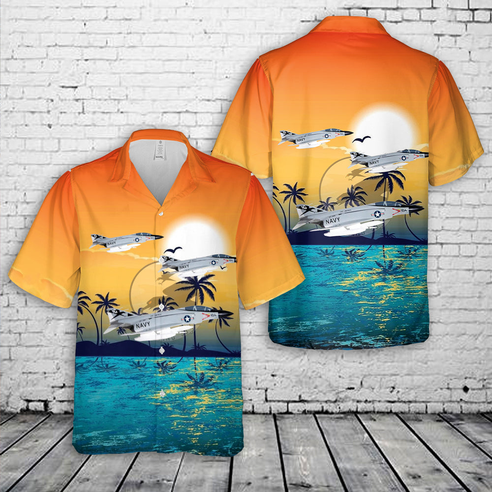 US Navy VF-96 Fighting Falcons (USS America) F-4J Hawaiian Shirt