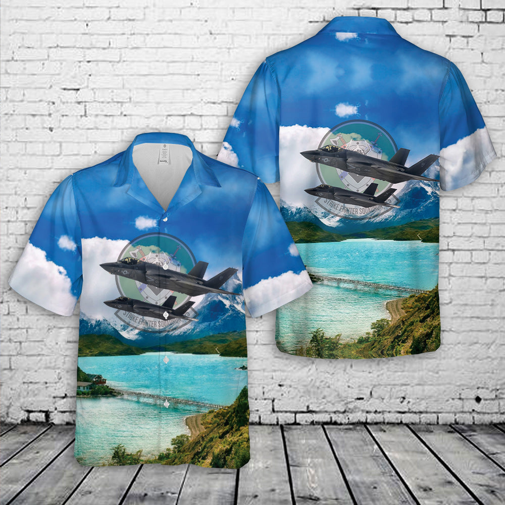 US Navy VFA-125 Rough Raiders F-35C Lightning II Hawaiian Shirt