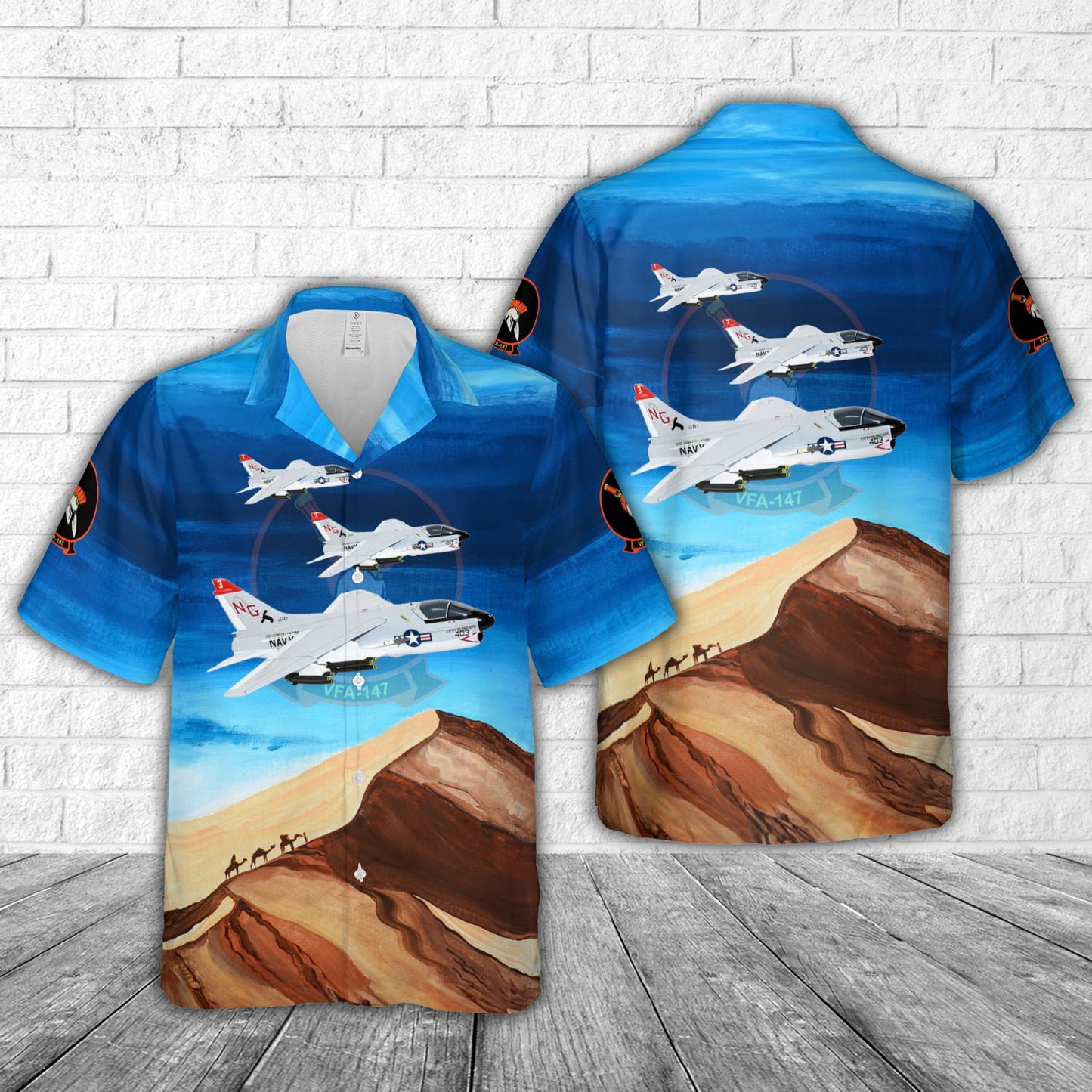 US Navy VFA-147 Argonauts A-7 Corsair II Hawaiian Shirt