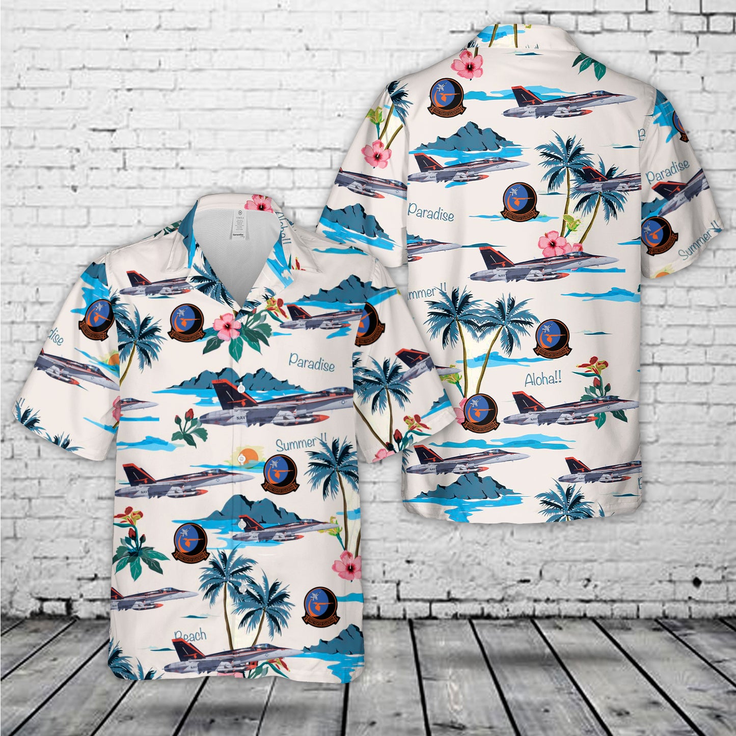 US Navy VFA-94 Mighty Shrikes F/A-18F Super Hornet Hawaiian Shirt