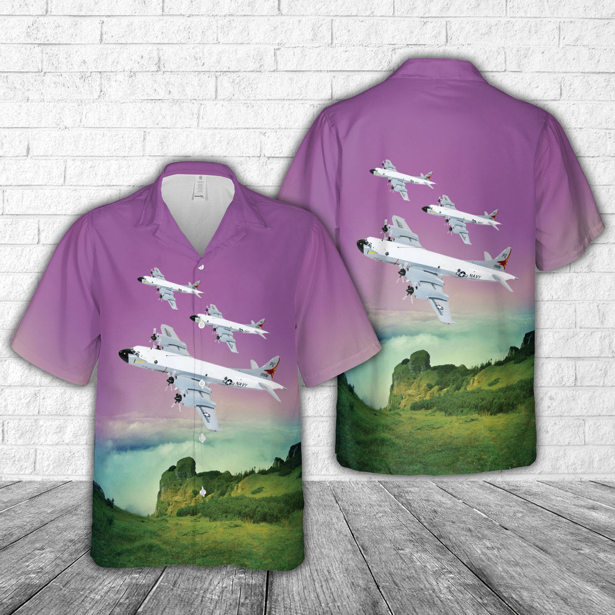 US Navy VP-19 Big Red P-3C Orion Hawaiian Shirt