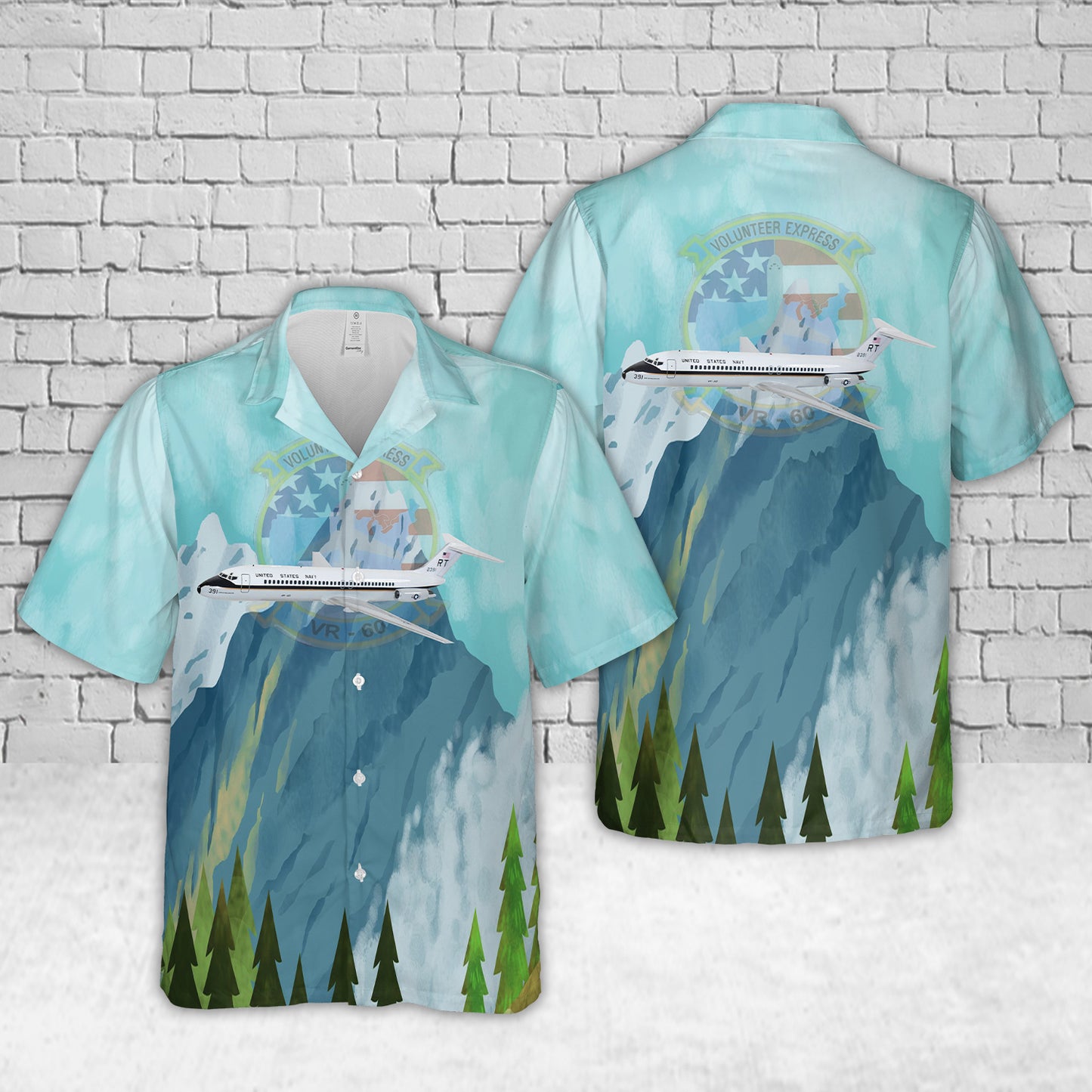 US Navy VR-60 Volunteer Express C-9B Skytrain II Hawaiian Shirt